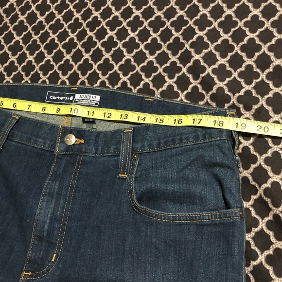 Carhartt BD2804M Mens 36X28 Relaxed Fit Rugged Flex 5 Pocket Jeans Denim Blue - Picture 8 of 10